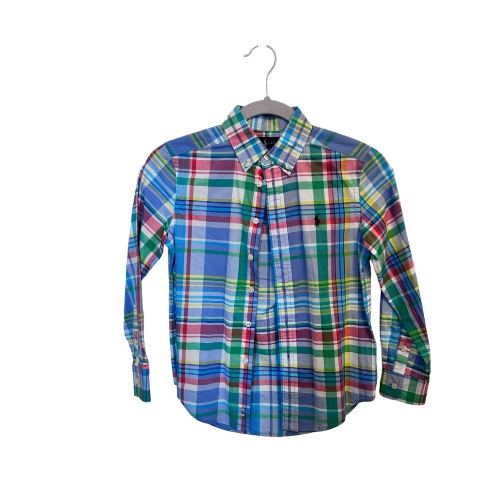 Ralph Lauren Polo Plaid Button Down Shirt Boys Size Small (8)